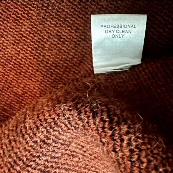 JADE Plaid Orange Brown Long Vest Button Down Vest Hoodie Women's Small /Medium - Picture 7 of 8